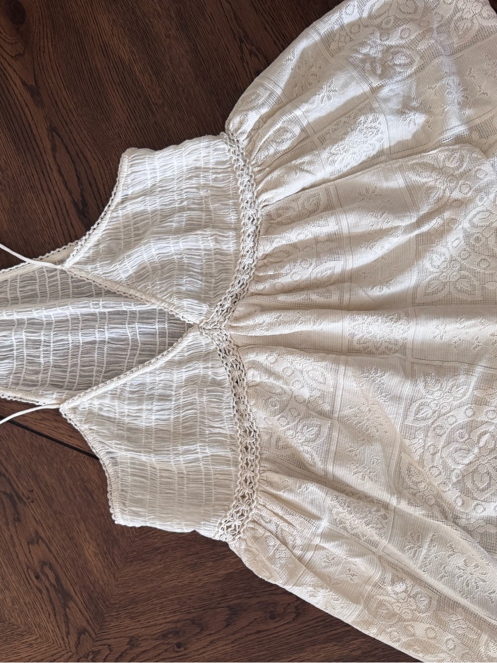 Free People Without a Doubt Cami crochet shirred camisole tank Cami new tank - Picture 3 of 8